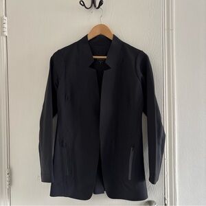 Athleta Women’s Blazer Jacket Size Small Black Open Front Stretch Career